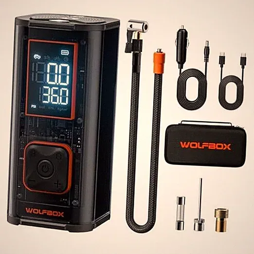 150PSI Heavy Duty Tire Inflator Portable Air Compressor, Dual-Cylinder 45LPM
