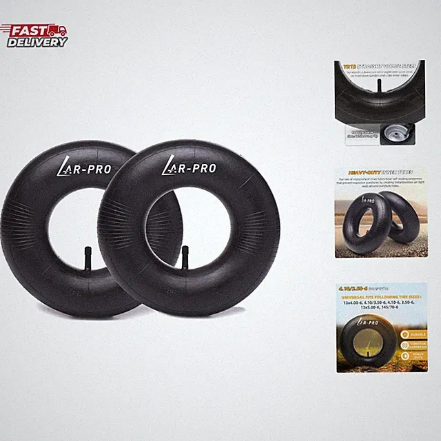 4.10/3.50-6 Inner Tube2-Pack for Wheelbarrows, Snow Blowers, Wagons, Carts, H...
