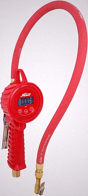555E: Precision Digital Tire Inflator, Air Pressure Gauge, Grip-Head Air Chuck