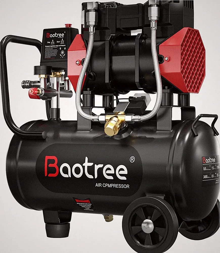 8Gal Portable 70dB Oil-Free Ultra Quiet Air Compressor for Auto Repair 110V/60Hz