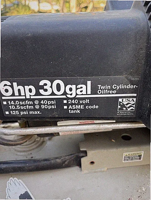 DeVILBISS Air America Air Compressor 6hp 30 Gallons