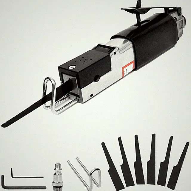 Pneumatic Air Body Saw - 1/4'' Inlet Thread, 6pcs 18T/24T/32T Blades, Lock Ou...
