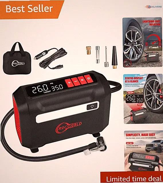 Portable Tire Inflator Air Compressor 12V Dual Digital Screen Fast Inflation