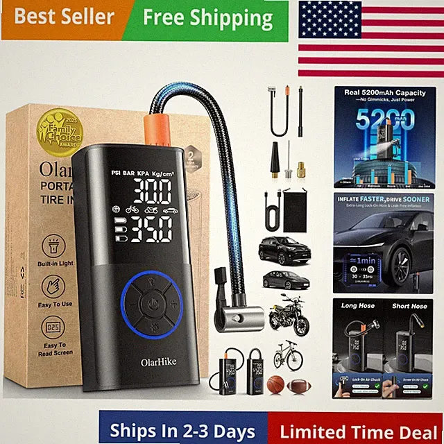 Tire Inflator Portable Air Compressor, Smart Dual Hose System, Auto Air Pump...